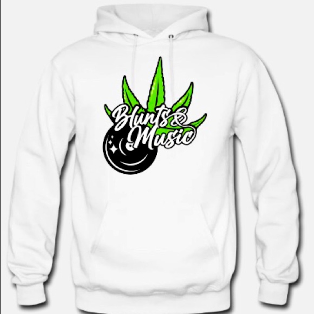 White BLUNTS&MUSIC Hoodie